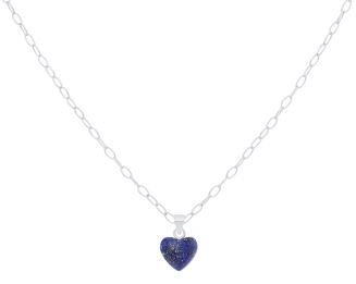 Naszyjnik srebrny serce z Lapisu Lazuli pr.925 - 3