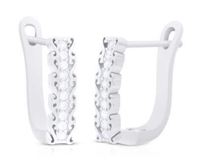 Kolczyki srebrne angielskie z cyrkoniami pr.925