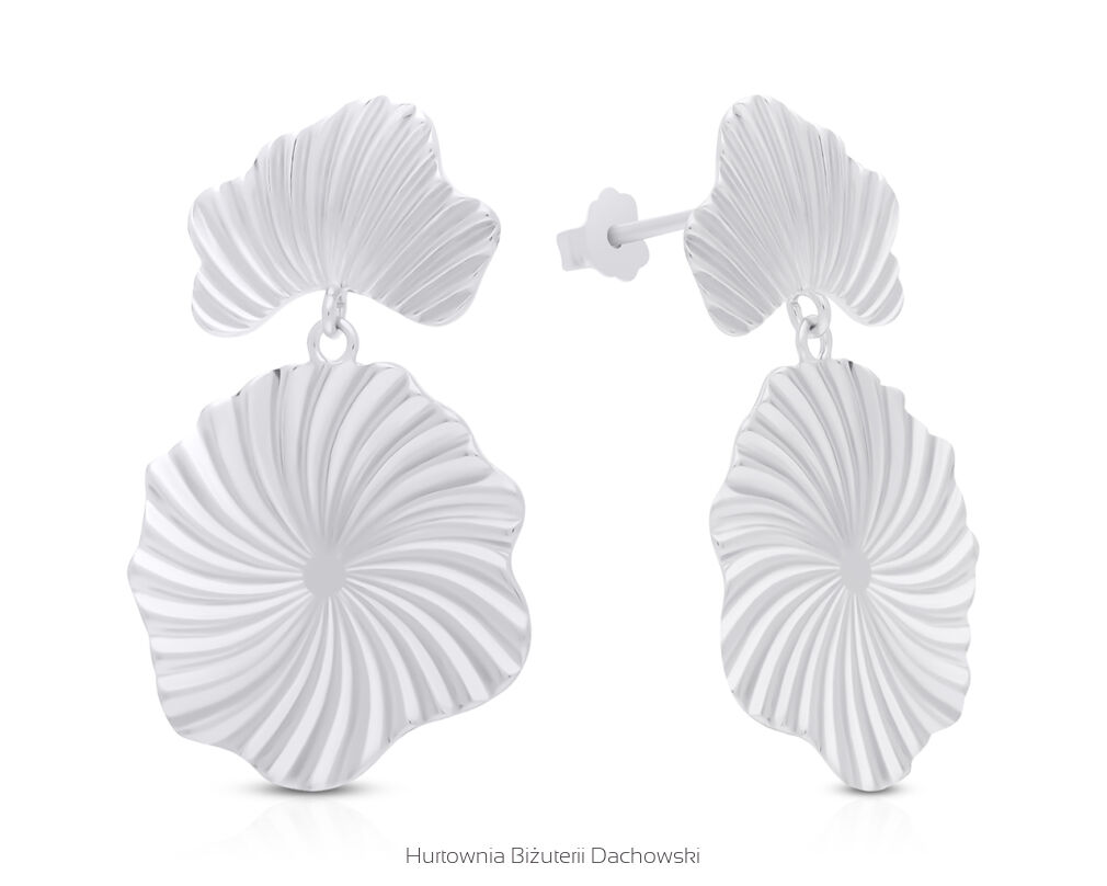 Kolczyki srebrne o modnym wzorze wiszące pr.925