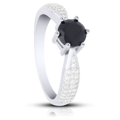 Srebrny pierścionek 925 bogato zdobiony cyrkoniami