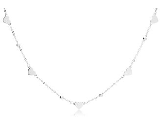 Naszyjnik srebrny z gładkimi sercami pr.925 - 3