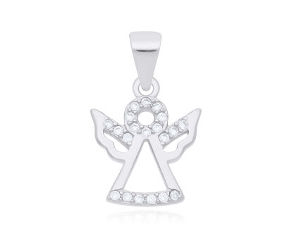 Zawieszka srebrna Aniołek z cyrkoniami pr.925