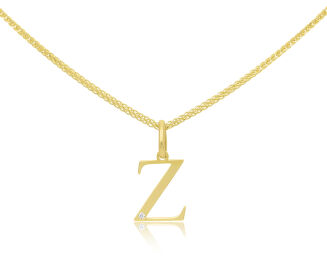 Złota Literka Z z Brylantem pr.585 - 2