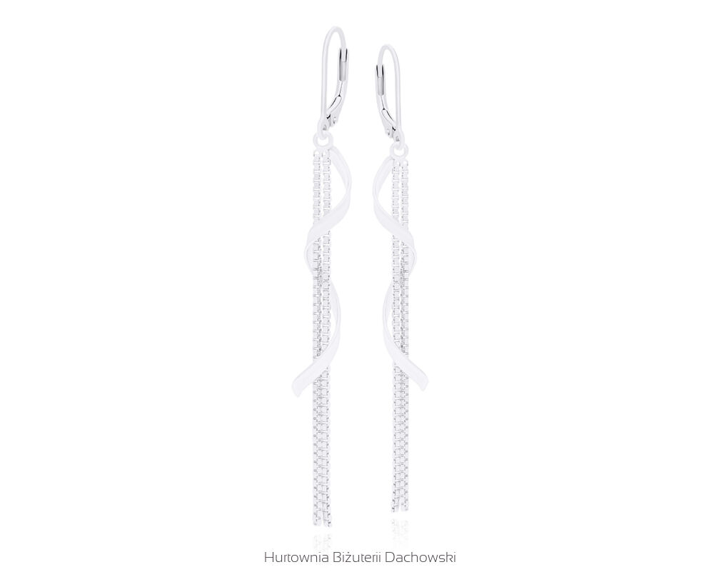 Kolczyki srebrne wiszące oryginalny wzór pr.925