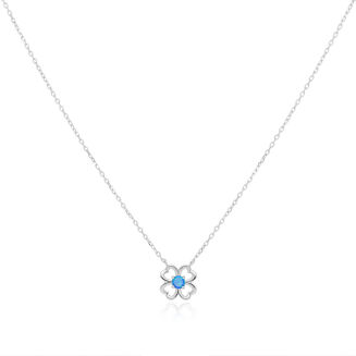 Naszyjnik srebrny opal w koniczynce pr.925 - 4
