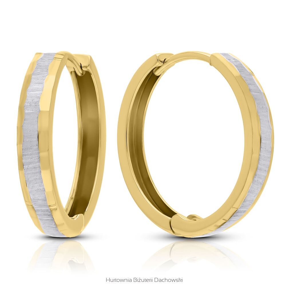 Kolczyki złote 585 koła dwukolorowe