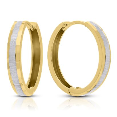 Kolczyki złote 585 koła dwukolorowe