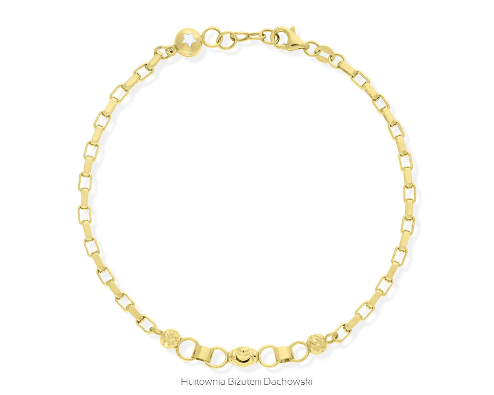 Bransoletka złota 585 gładka szeroka