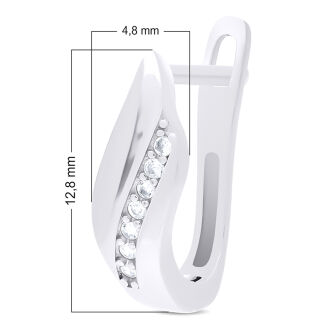 Kolczyki srebrne z cyrkoniami angielskie zapięcie - 2