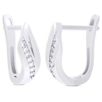 Kolczyki srebrne z cyrkoniami angielskie zapięcie - 3