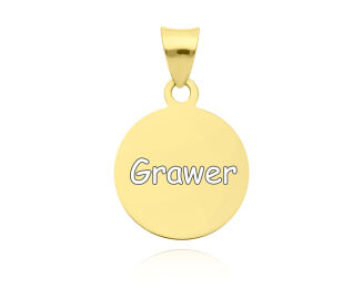 Złota zawieszka okrągła gładka pod grawer pr.585 - 4
