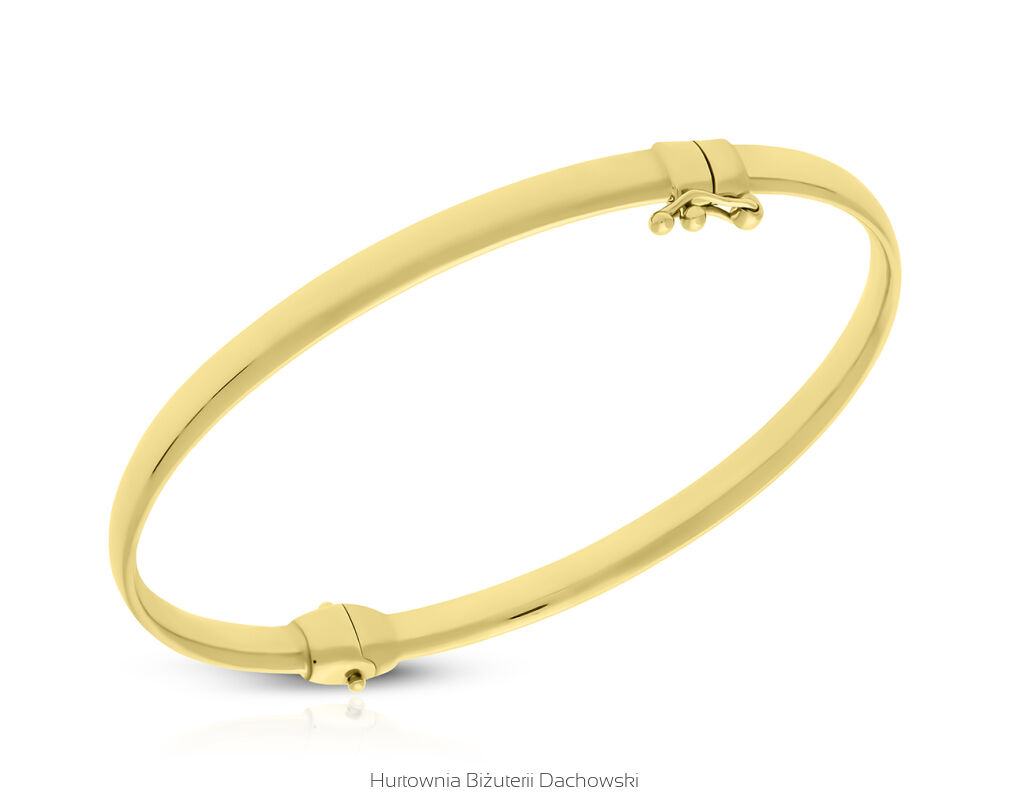 Złota bransoletka sztywna gładka pr.585