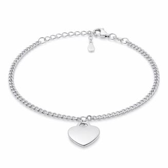 Bransoletka srebrna 925 serce z grawerem - 3