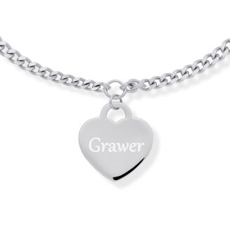 Bransoletka srebrna 925 serce z grawerem - 4