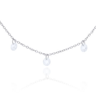 Naszyjnik srebrny z wiszącymi cyrkoniami pr.925 - 2