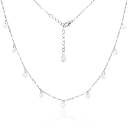 Naszyjnik srebrny z wiszącymi cyrkoniami pr.925