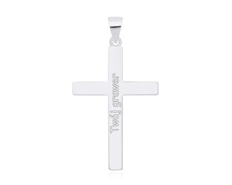 Srebrny krzyżyk duży gładki pr.925 - 4