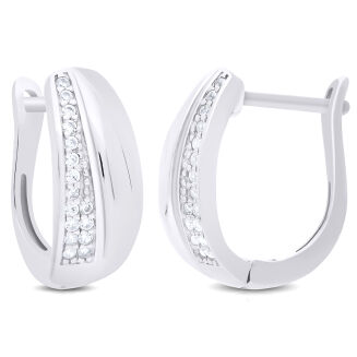 Kolczyki srebrne angielskie szerokie z cyrkoniami - 3